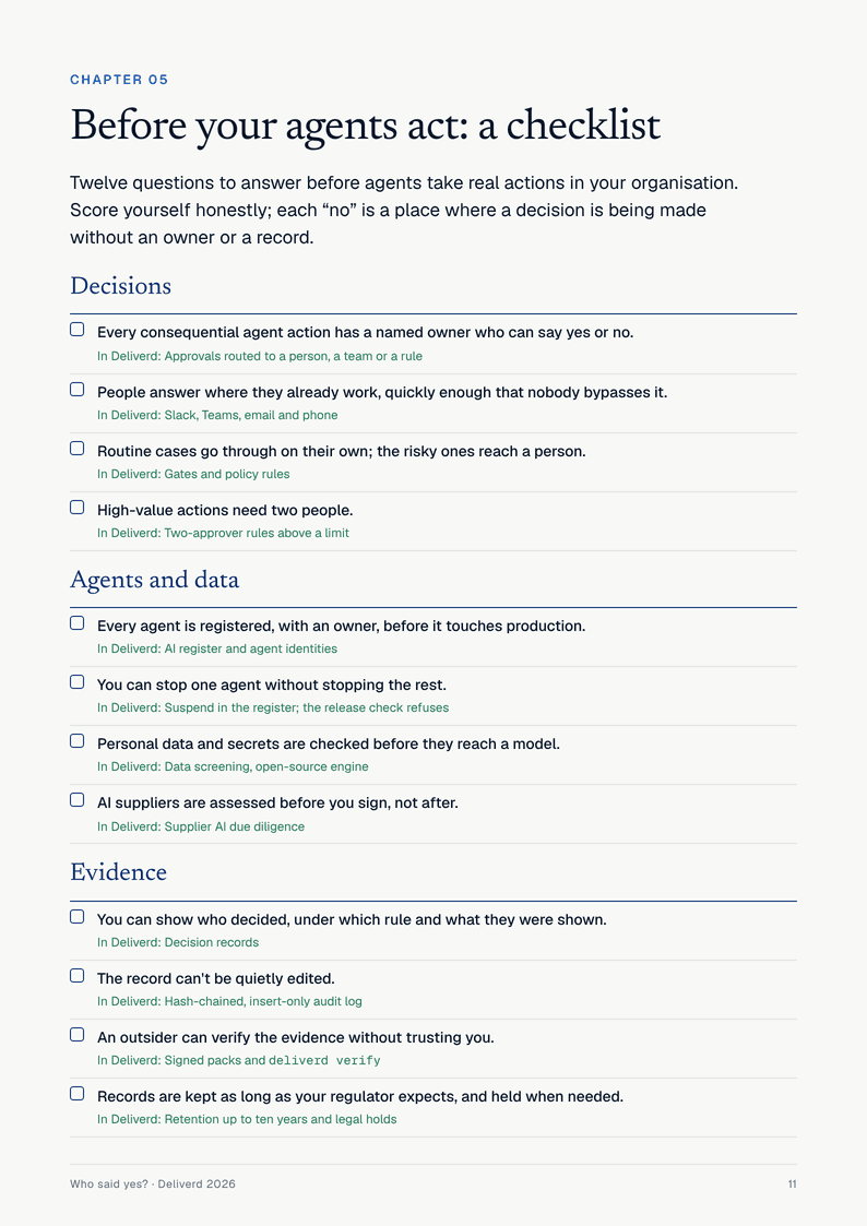 The 12-point checklist page